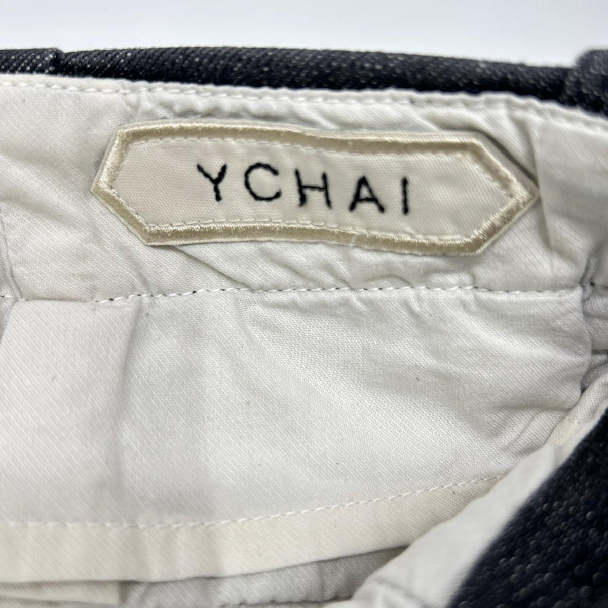 YCHAI YPU037 ROBUSTO Black washed stretch-cotton tapered denim chinos bottoms