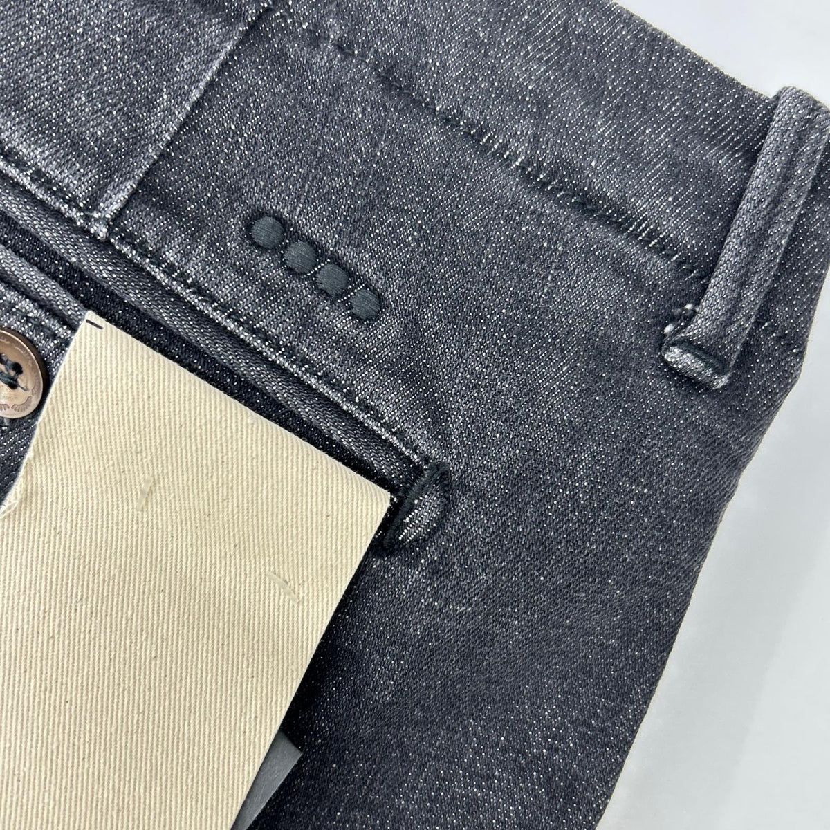 YCHAI YPU037 ROBUSTO Black washed stretch-cotton tapered denim chinos bottoms