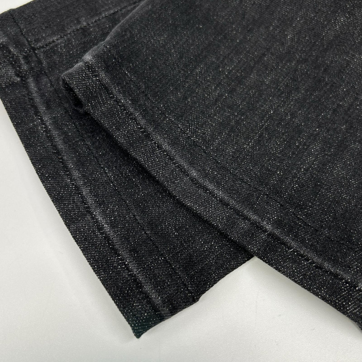 YCHAI YPU037 ROBUSTO Black washed stretch-cotton tapered denim chinos bottoms