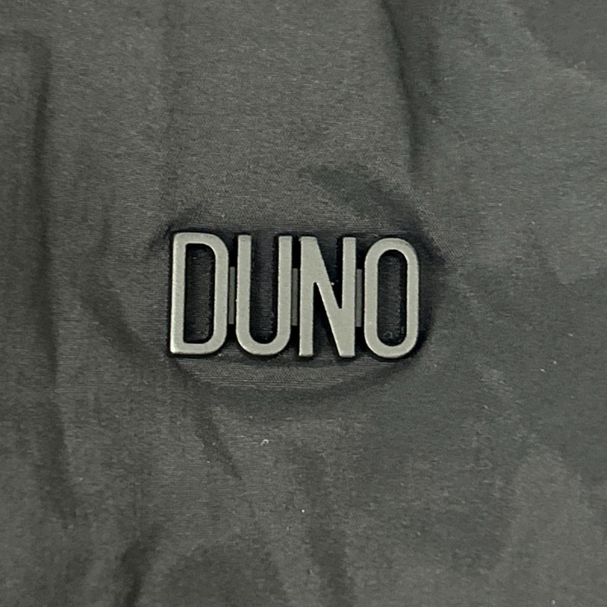DUNO Black nylon logo-plate stand-collar W-ZIP jacket jacket