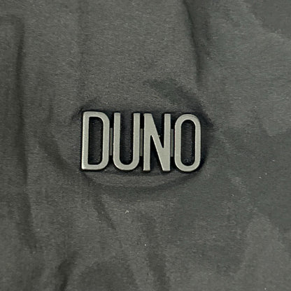 DUNO Black nylon logo-plate stand-collar W-ZIP jacket jacket