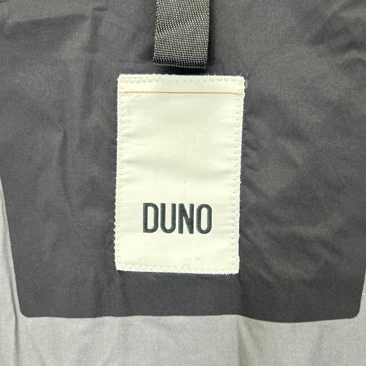 DUNO Black nylon logo-plate stand-collar W-ZIP jacket jacket