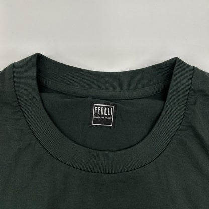 FEDELI フェデリ グリーン スーピマコットン クルーネック ロングスリーブカットソー トップス