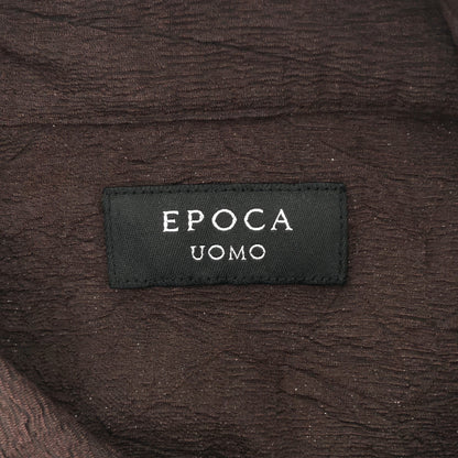 EPOCA UOMO エポカウォモ 26年製 ブラウン サイドスリット フロントポケット リンクルワッシャー シャツ トップス