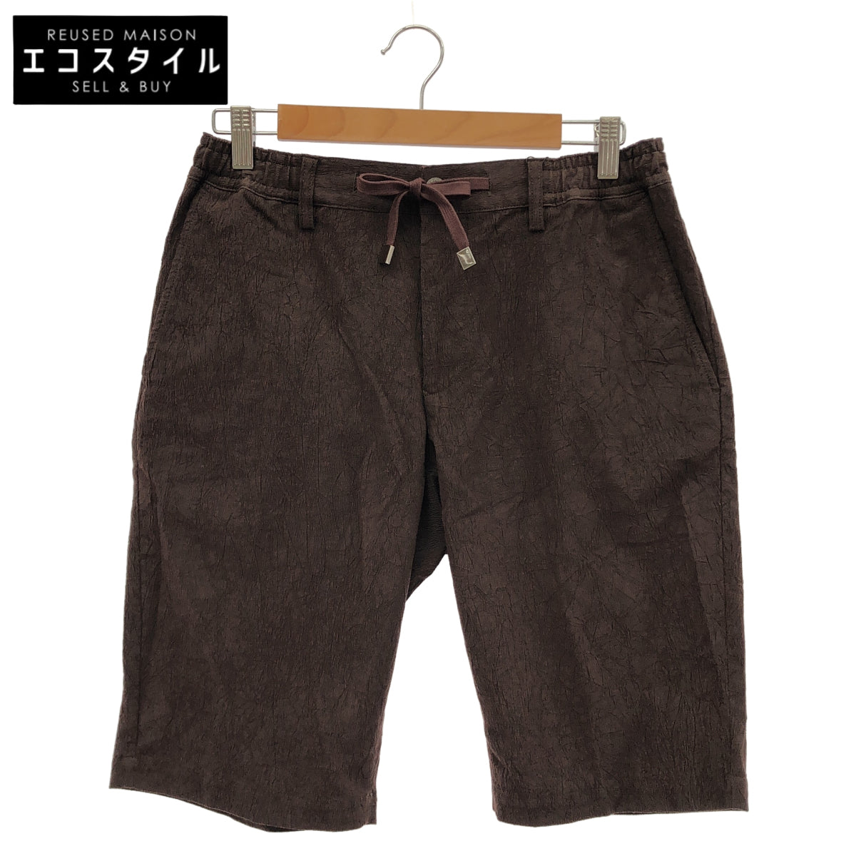 EPOCA UOMO エポカウォモ 26年製 ブラウン リンクル ワッシャー ショートパンツ ボトムス