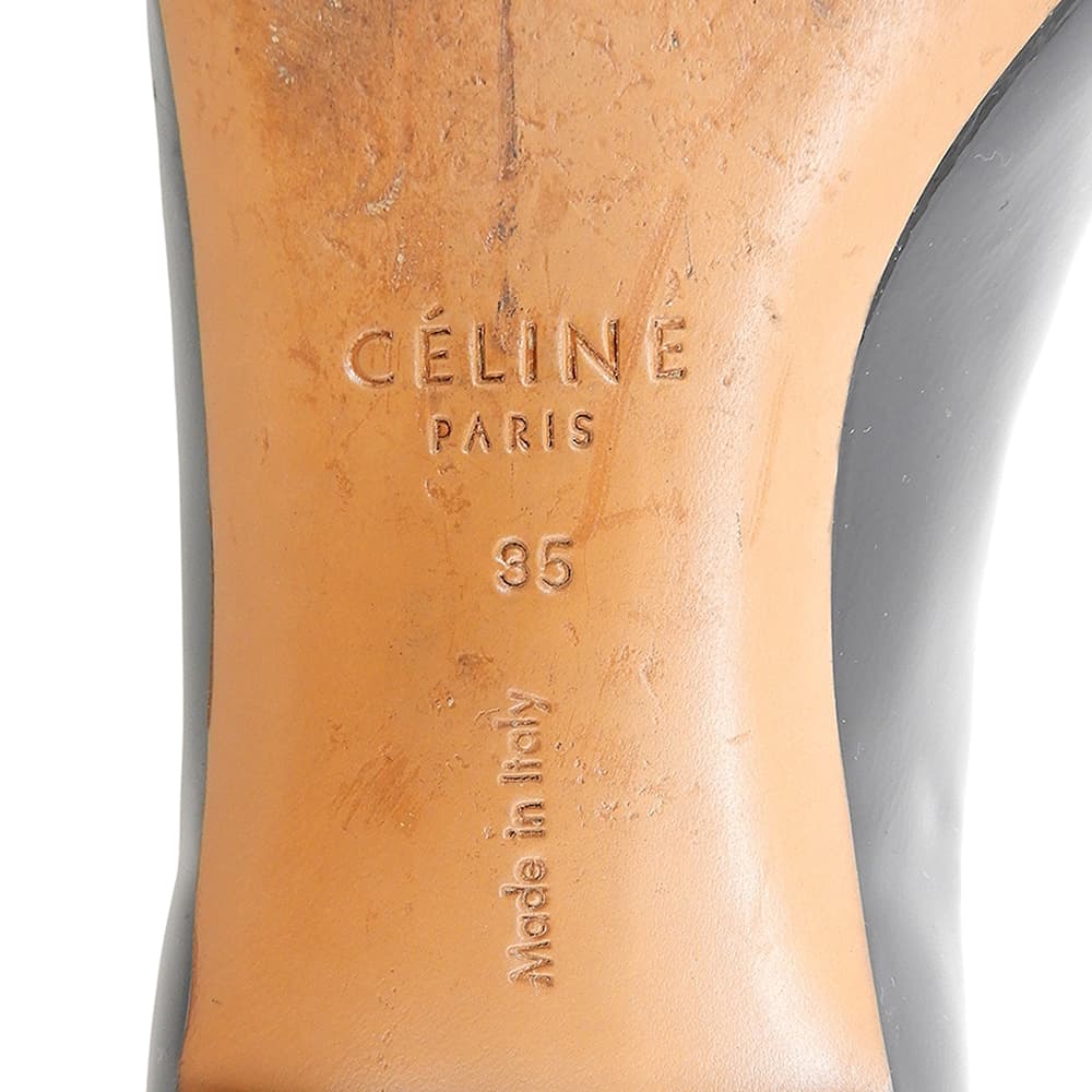 CELINE セリーヌ パテント×スエード フィービー期 ポインテッドトゥ ローファー シューズ レディース ブラック 35 シューズ