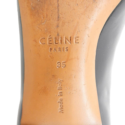 CELINE セリーヌ パテント×スエード フィービー期 ポインテッドトゥ ローファー シューズ レディース ブラック 35 シューズ