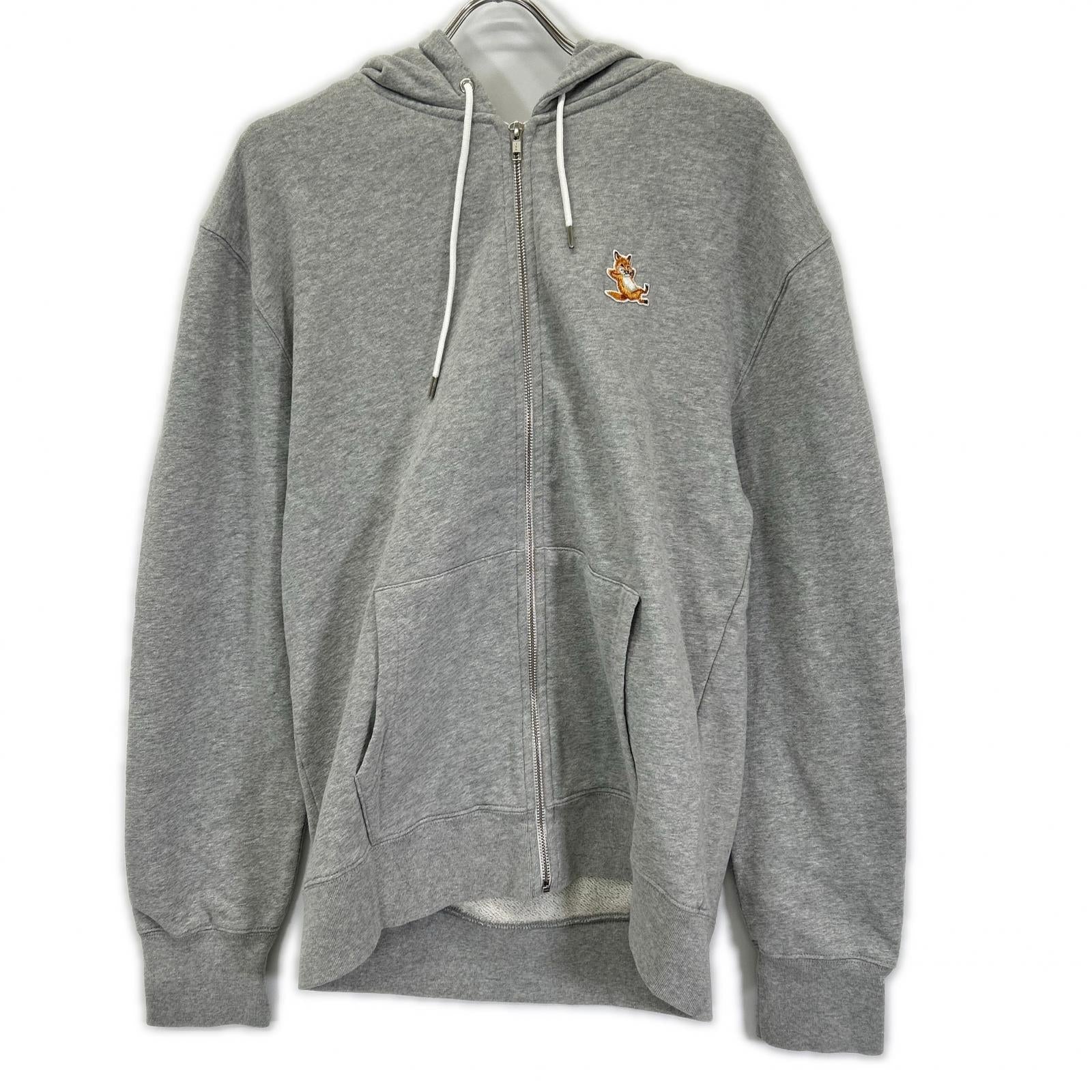 MAISON KITSUNE メゾンキツネ グレー コットン CHILLAX FOX ジップアップパーカー トップス