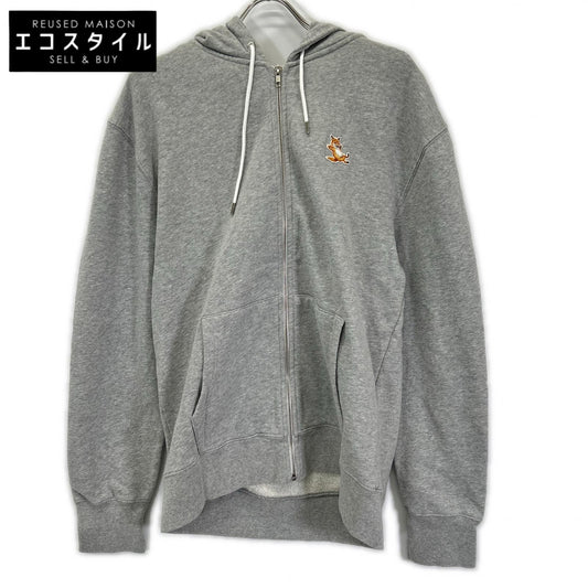 MAISON KITSUNE メゾンキツネ グレー コットン CHILLAX FOX ジップアップパーカー トップス