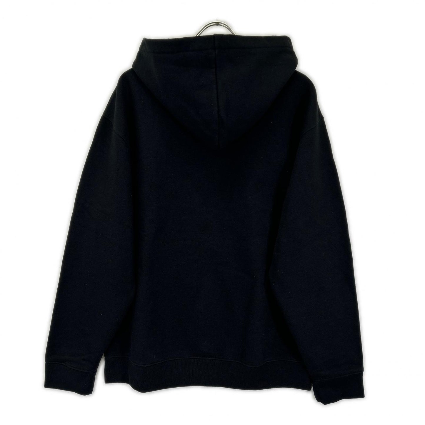 MAISON KITSUNE メゾンキツネ ブラック コットン エンブロイダリー コードレス フーディ トップス