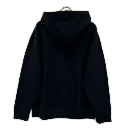 MAISON KITSUNE メゾンキツネ ブラック コットン エンブロイダリー コードレス フーディ トップス