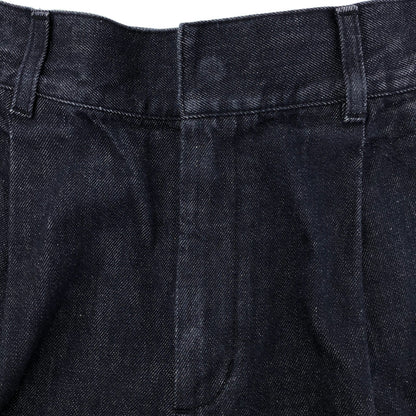 uncrave アンクレイヴ インディゴ コットン センタープレス ジップフライ テーパードデニムパンツ ボトムス
