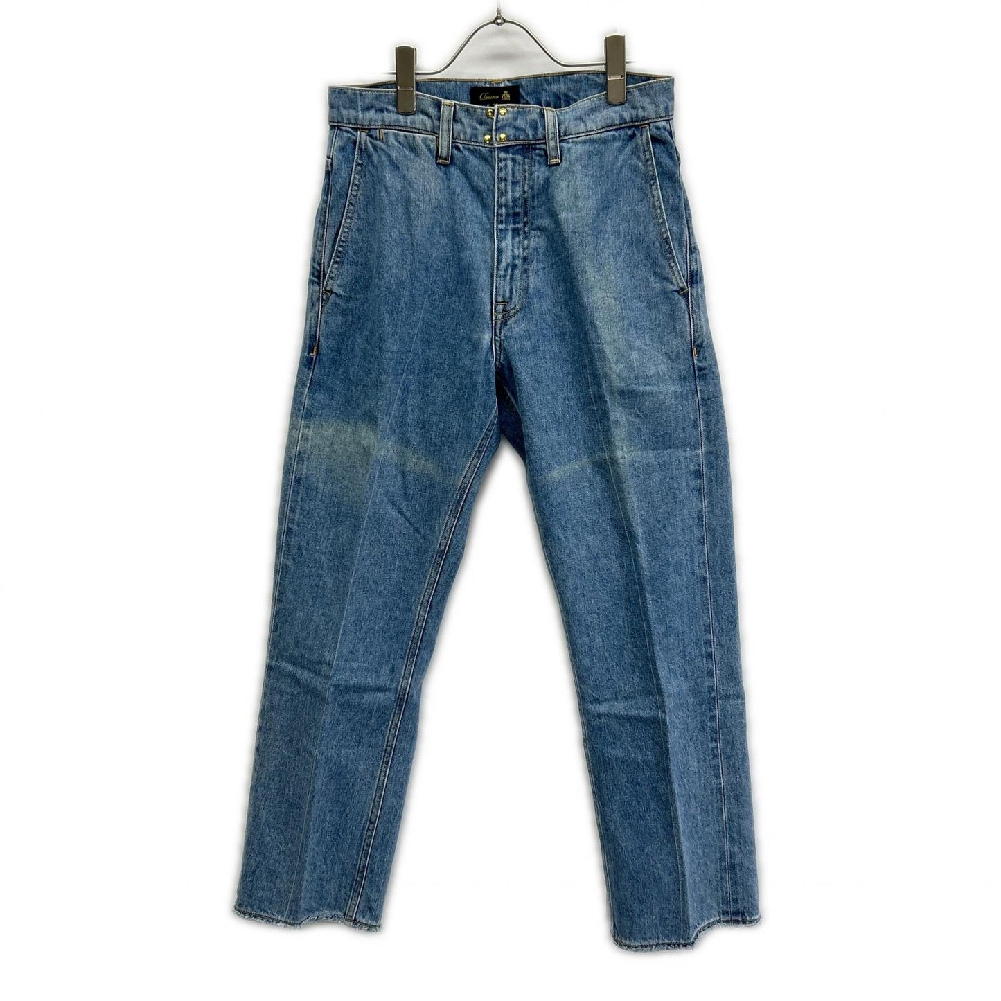 DRAWER ドゥロワー 6514-299-1176 ブルー コットン センタープレス カットオフ クロップド5Pデニムパンツ ボトムス