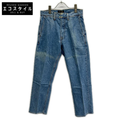 DRAWER ドゥロワー 6514-299-1176 ブルー コットン センタープレス カットオフ クロップド5Pデニムパンツ ボトムス