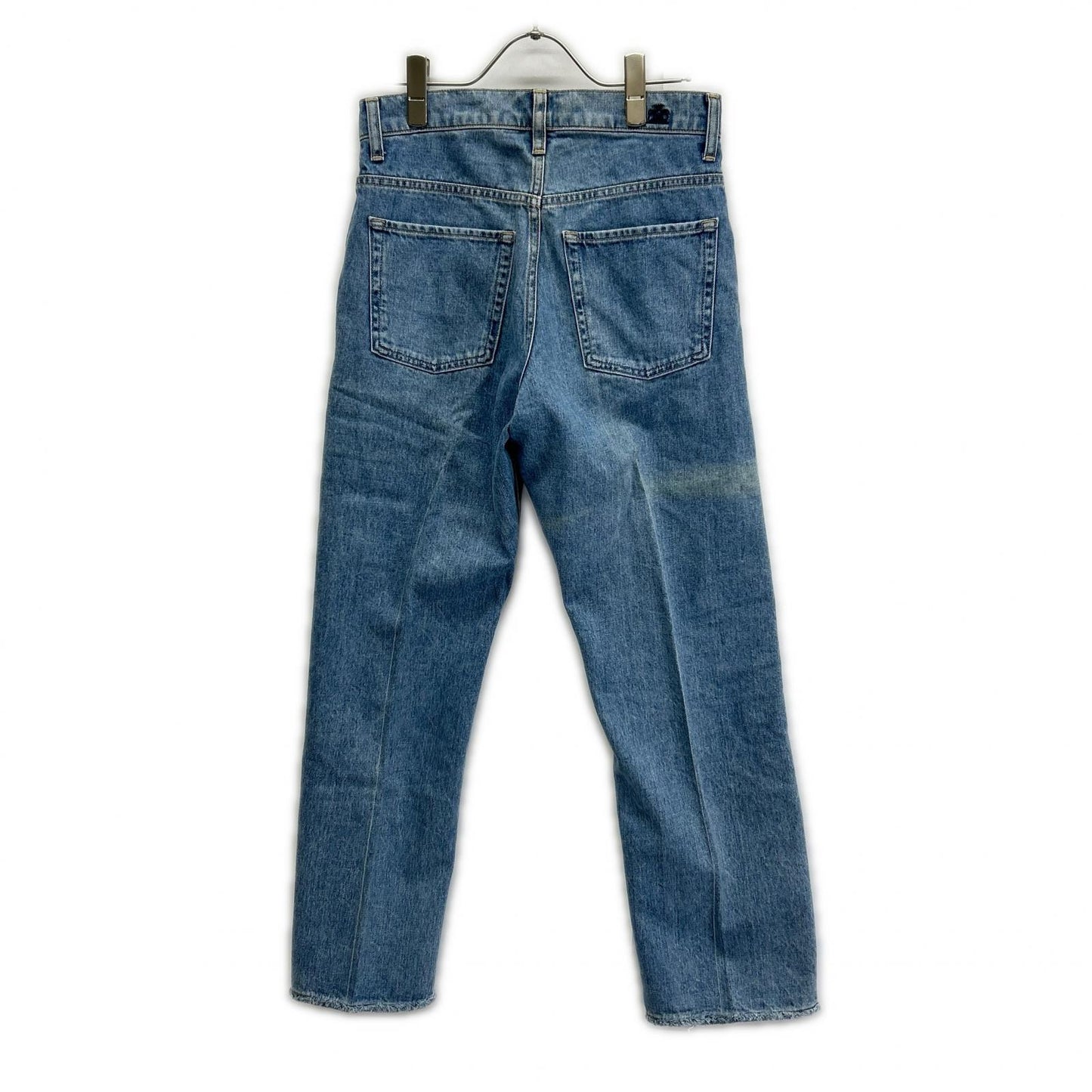 DRAWER ドゥロワー 6514-299-1176 ブルー コットン センタープレス カットオフ クロップド5Pデニムパンツ ボトムス