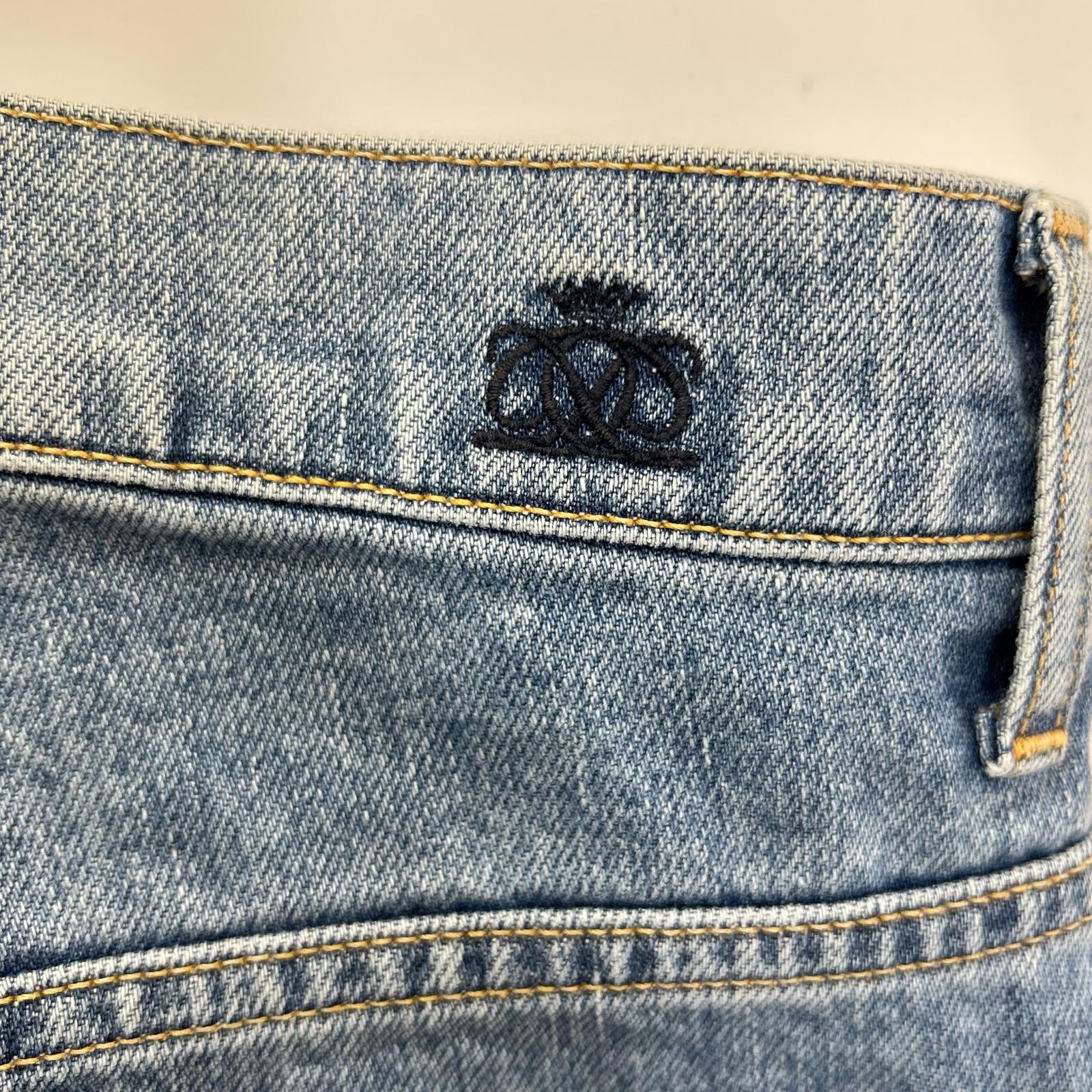 DRAWER ドゥロワー 6514-299-1176 ブルー コットン センタープレス カットオフ クロップド5Pデニムパンツ ボトムス