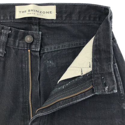 THE SHINZONE ザ シンゾーン 16AMSPA14 ブラック コットン ジップフライ HAIGH WAIST SLIM DENIM ボトムス