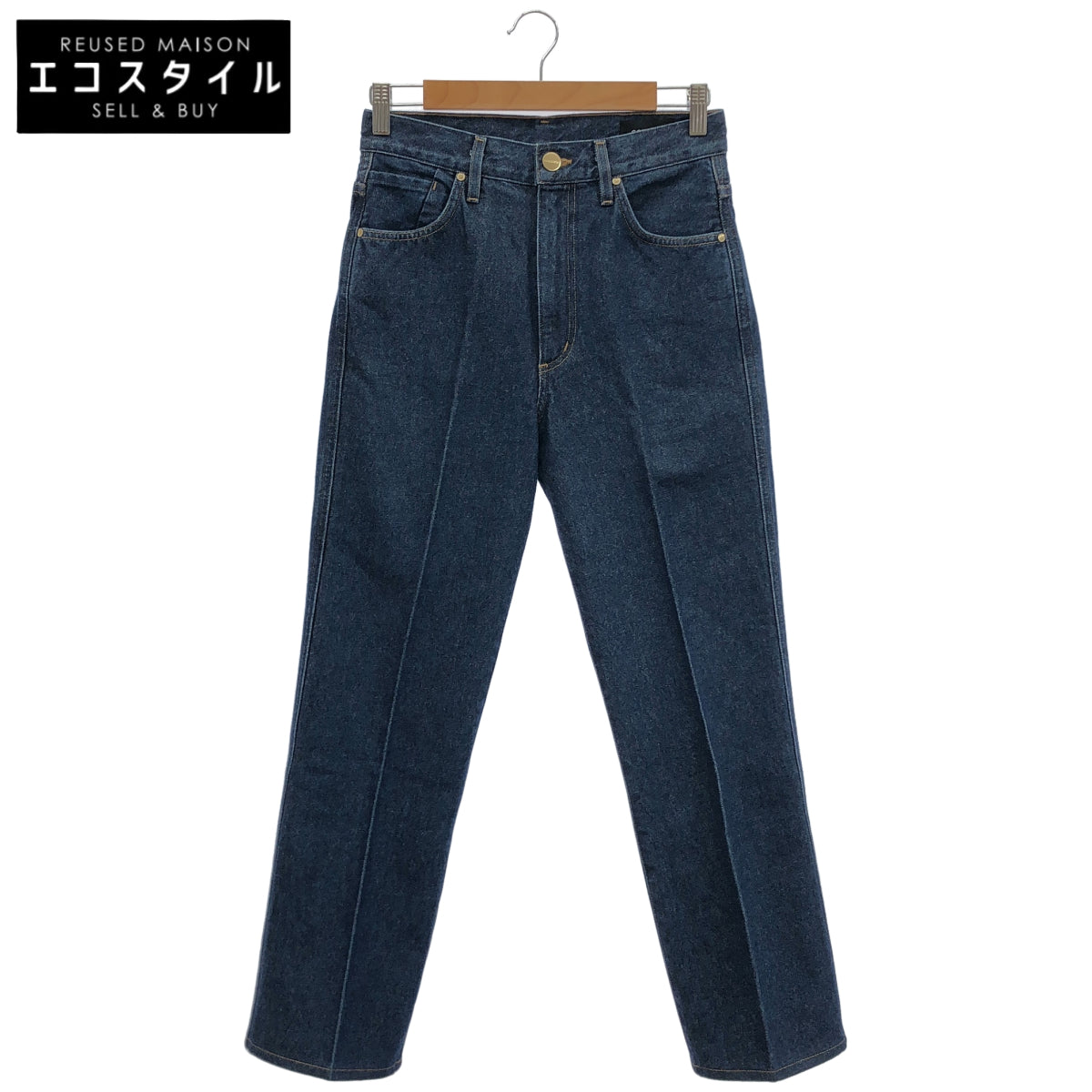 GOLDSIGN ゴールドサイン 6514-343-0863 インディゴ コットン センタープレス ジップフライ ストレートデニムパンツ ボトムス