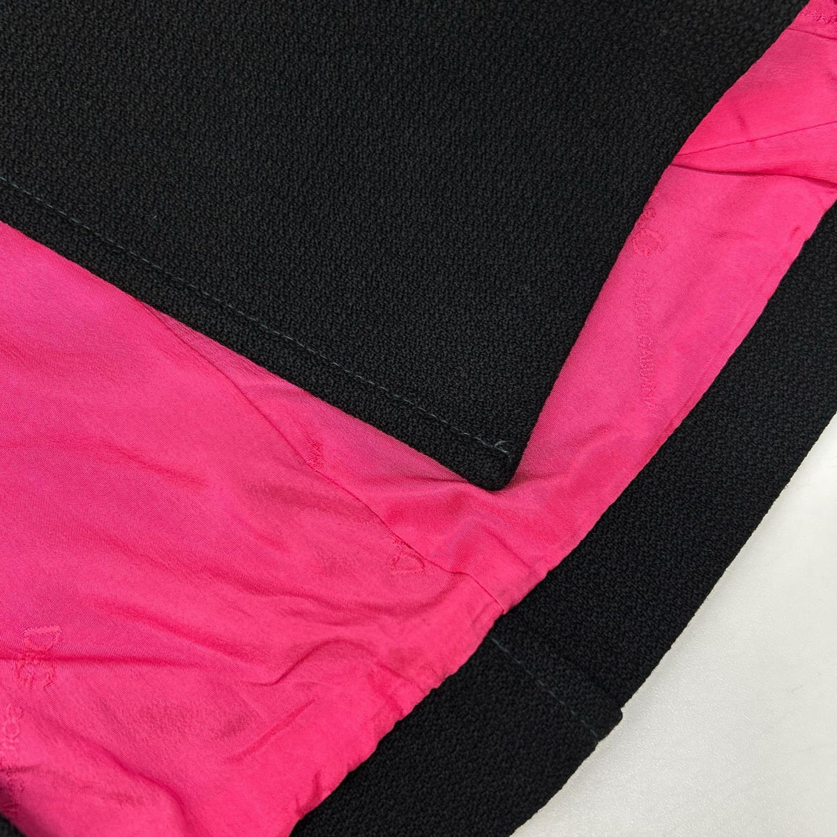 D&G Black A-line Chester coat with pink lining and back slit Coat