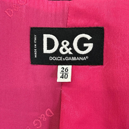 D&G Black A-line Chester coat with pink lining and back slit Coat