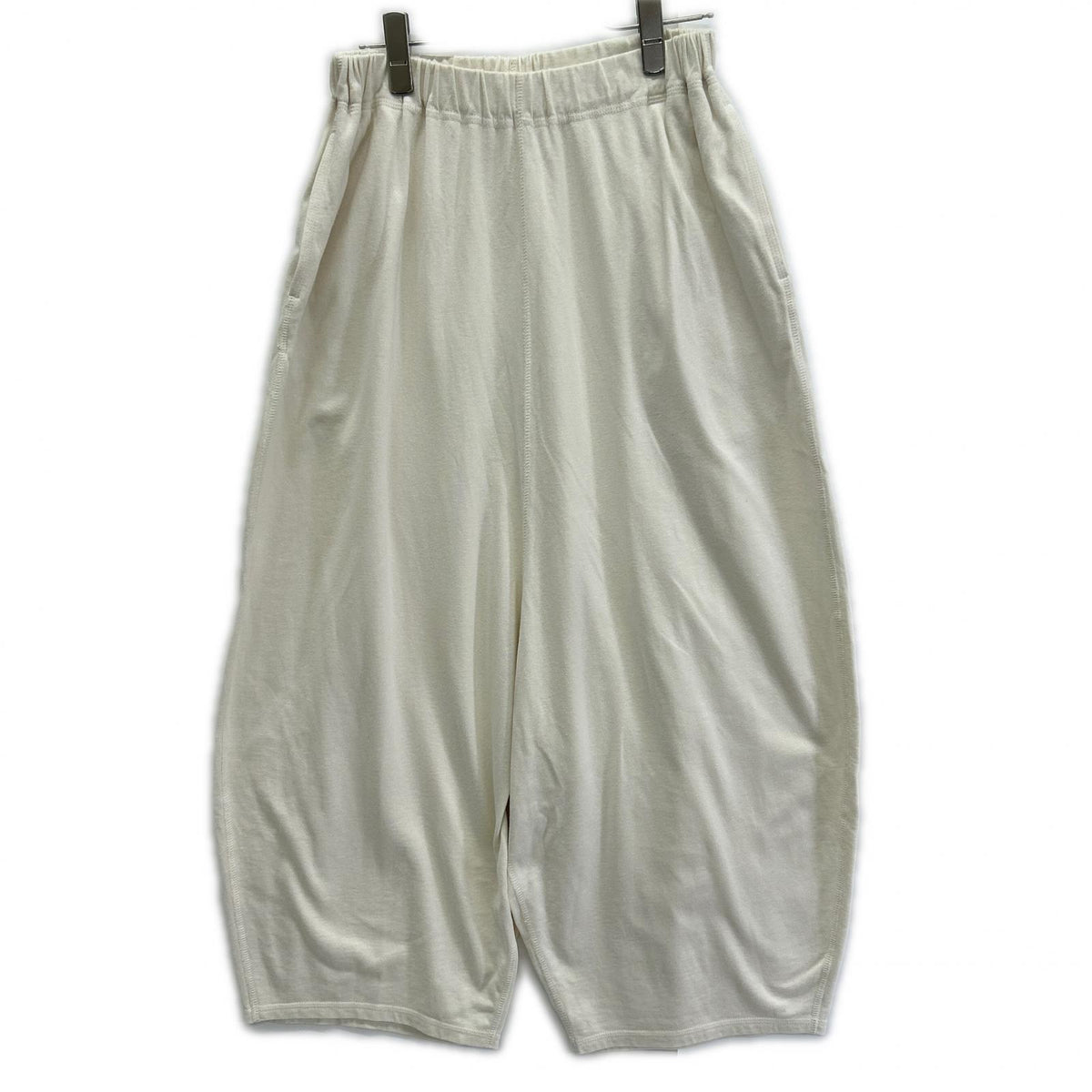 Babaghuri ババグーリ 25SS J0552UP531 Ivory Cotton Carder Twill Elastic-Waist Balloon Pants Bottoms