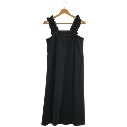 UNITED ARROWS ユナイテッドアローズ ブラック LIGHT PONGY フリル ノースリーブワンピース トップス