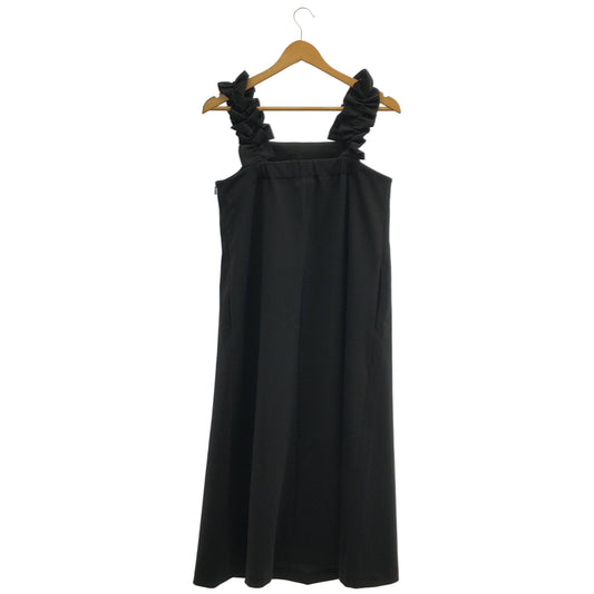 UNITED ARROWS ユナイテッドアローズ ブラック LIGHT PONGY フリル ノースリーブワンピース トップス