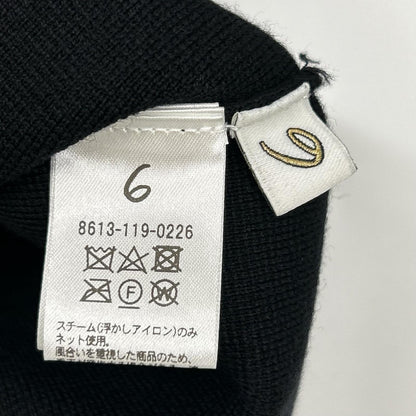 6(ROKU) ロク ブラック コットンウール タートルネック ロングスリーブニット トップス