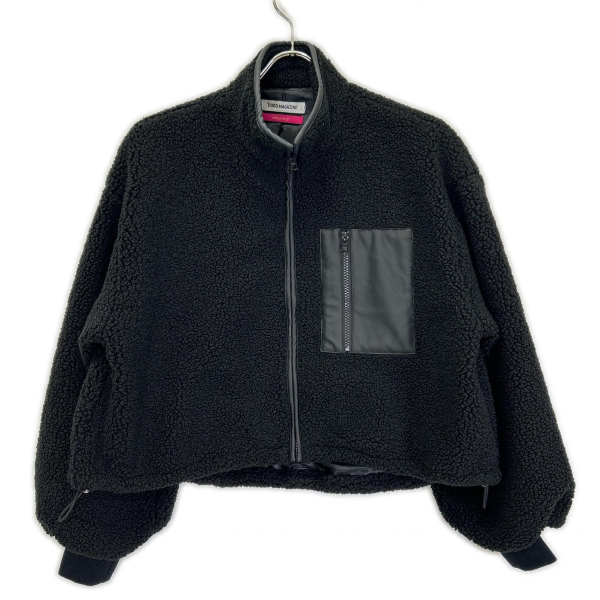 THIRD MAGAZINE サードマガジン 【×MIKOMORI】A0843FJM415 Black Boa Faux-Leather Jacket Jacket