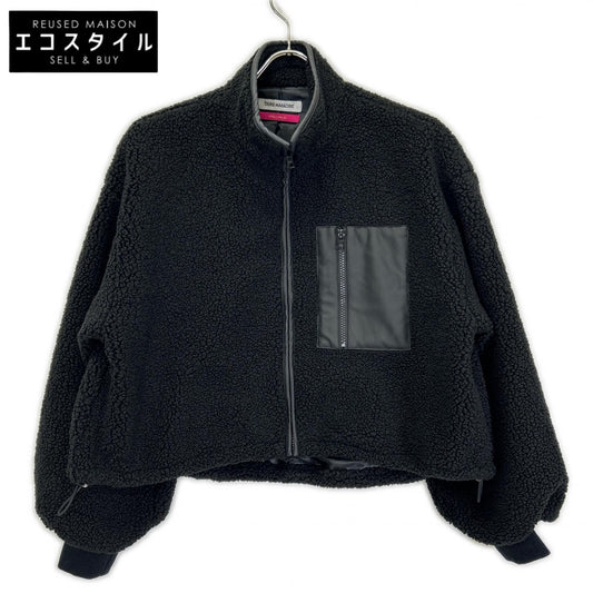 THIRD MAGAZINE サードマガジン 【×MIKOMORI】A0843FJM415 Black Boa Faux-Leather Jacket Jacket