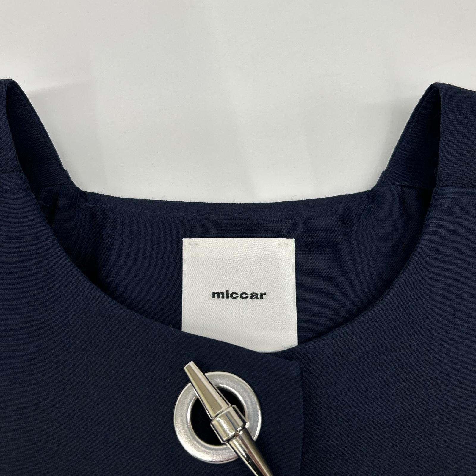 miccar ミカー No.9 ネイビー シルクウール ノースリーブ ジャケット ベスト