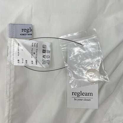 regleam リグリーム 26年製 ホワイト ロングスリーブ ロールアップシャツ トップス