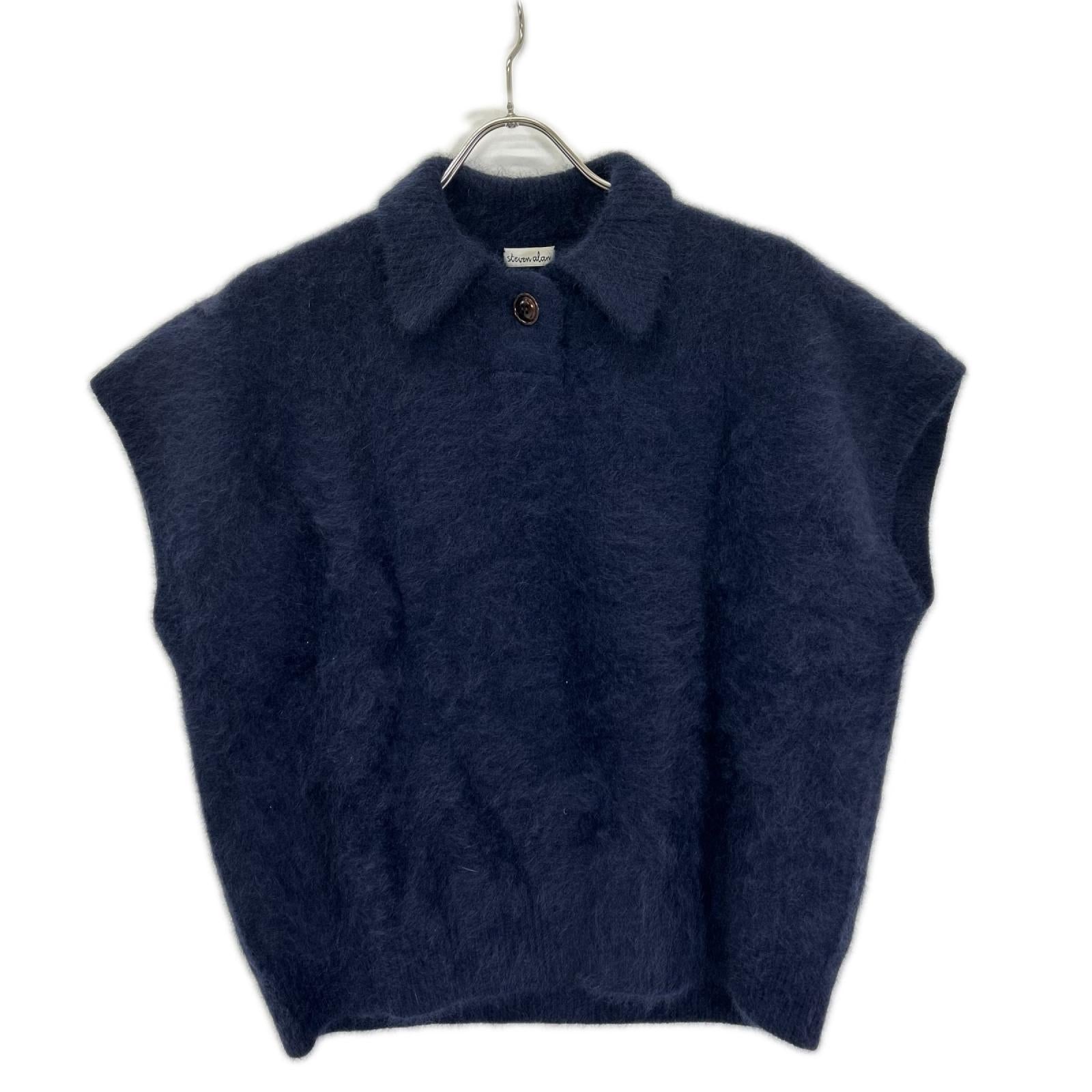 steven alan スティーブンアラン ネイビー ラクーン ウール ノースリーブ セーター トップス