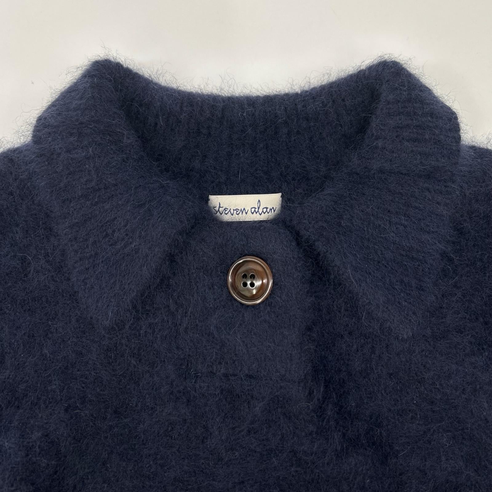 steven alan スティーブンアラン ネイビー ラクーン ウール ノースリーブ セーター トップス