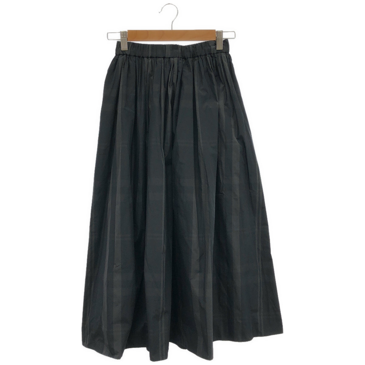 UNITED ARROWS ユナイテッドアローズ ブラック チャック柄 タフタ フレアスカート ボトムス
