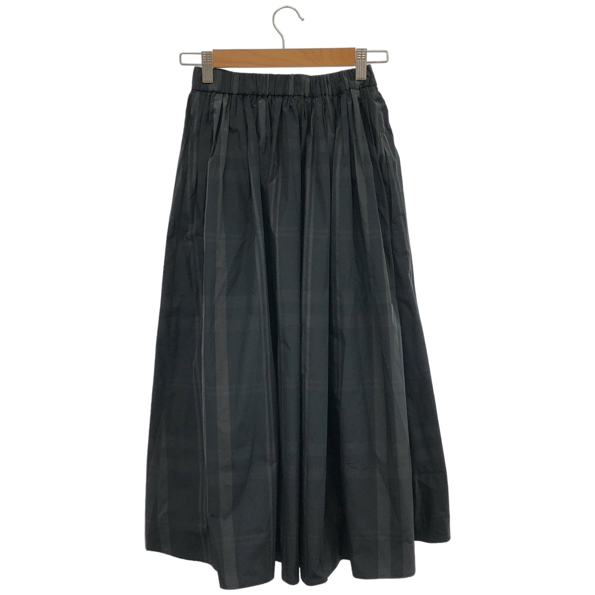 UNITED ARROWS ユナイテッドアローズ ブラック チャック柄 タフタ フレアスカート ボトムス