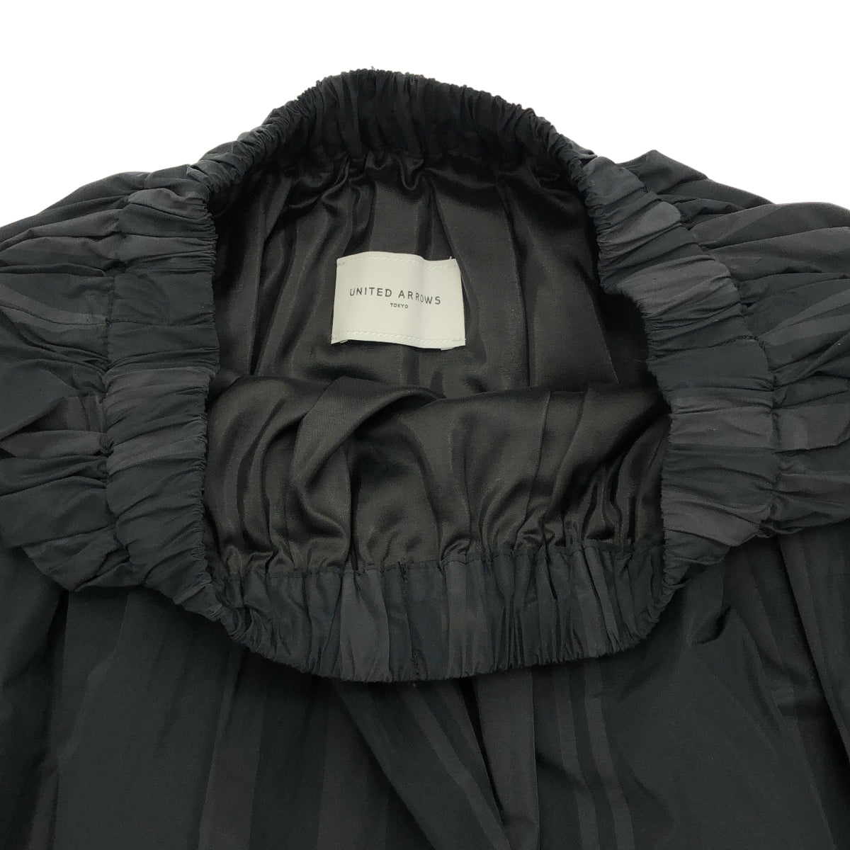 UNITED ARROWS ユナイテッドアローズ ブラック チャック柄 タフタ フレアスカート ボトムス