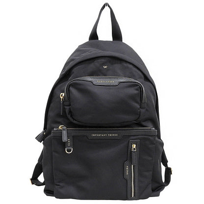 Anya Hindmarch アニヤ ハインドマーチ Labelledシリーズ エコナイロン Backpack MultiPocket マルチポケット バックパック レディース 黒