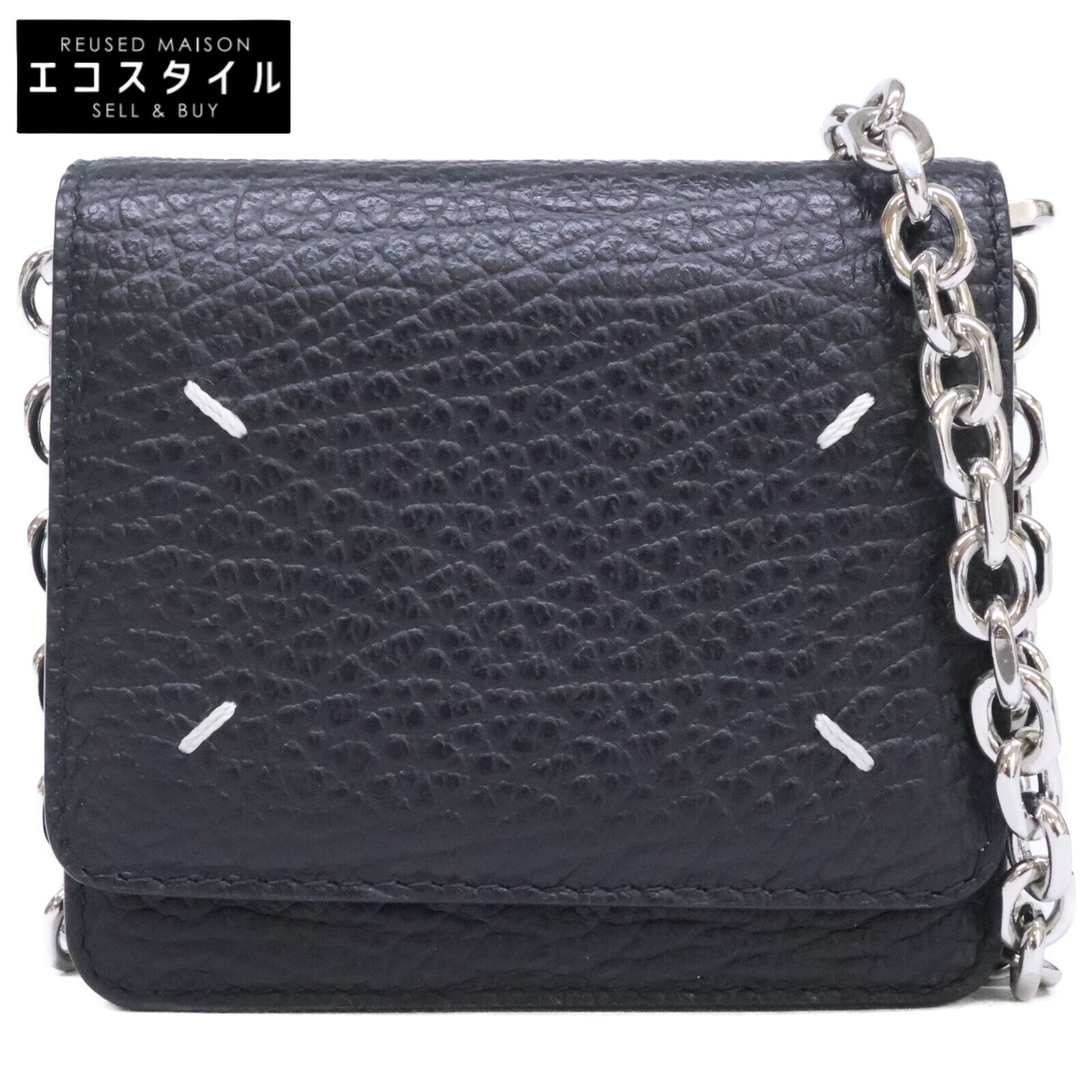 Maison margiela メゾンマルジェラ 【美品】11 SA3UI0009 P4455 T8013 4ステッチ チェーンウォレット ショルダーバッグ
