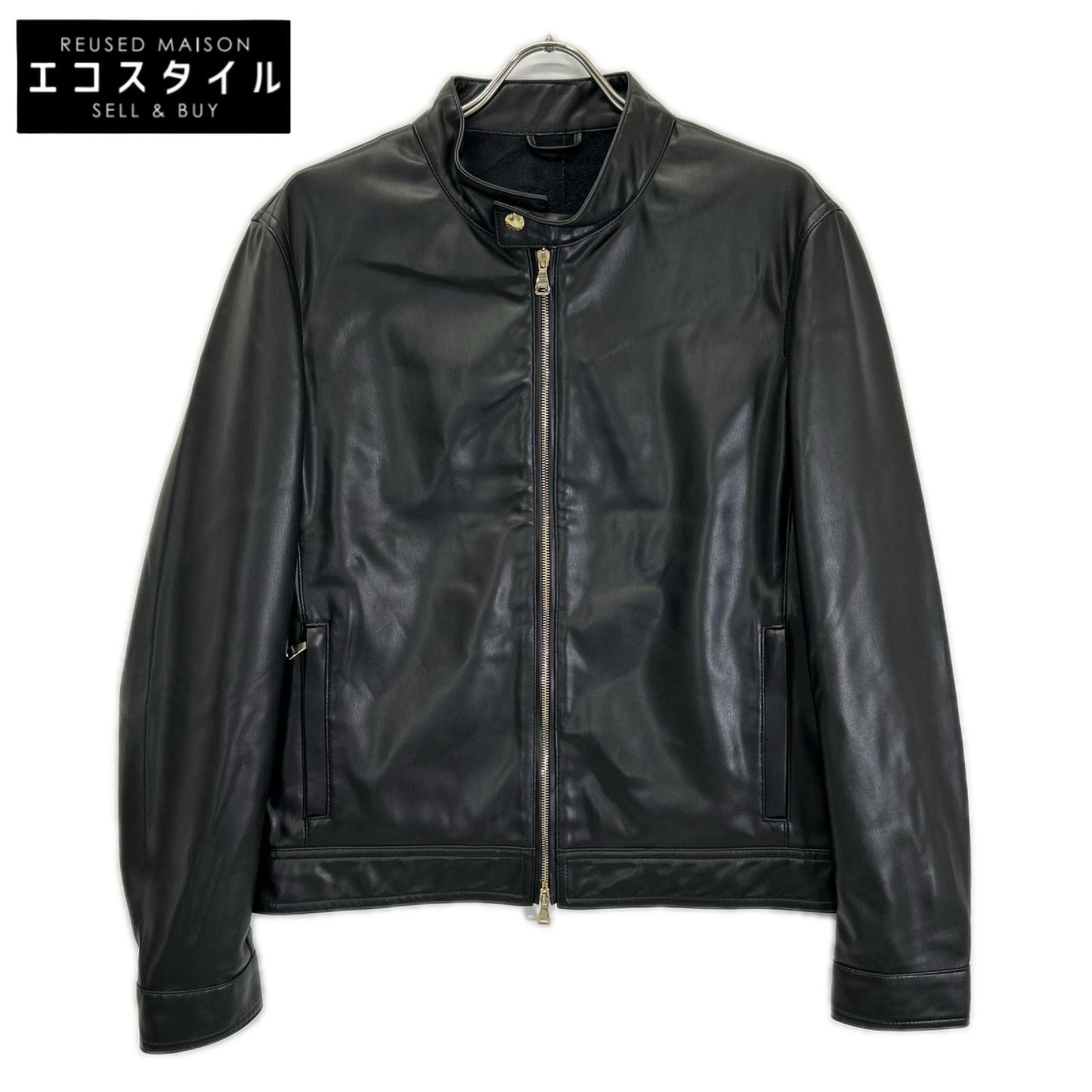 EMMETI エンメティー 【BR別注】ブラック TECH02 JURI ウォッシャブルテックレザー ゴールド金具 シングルライダース ジャケット ジャケット
