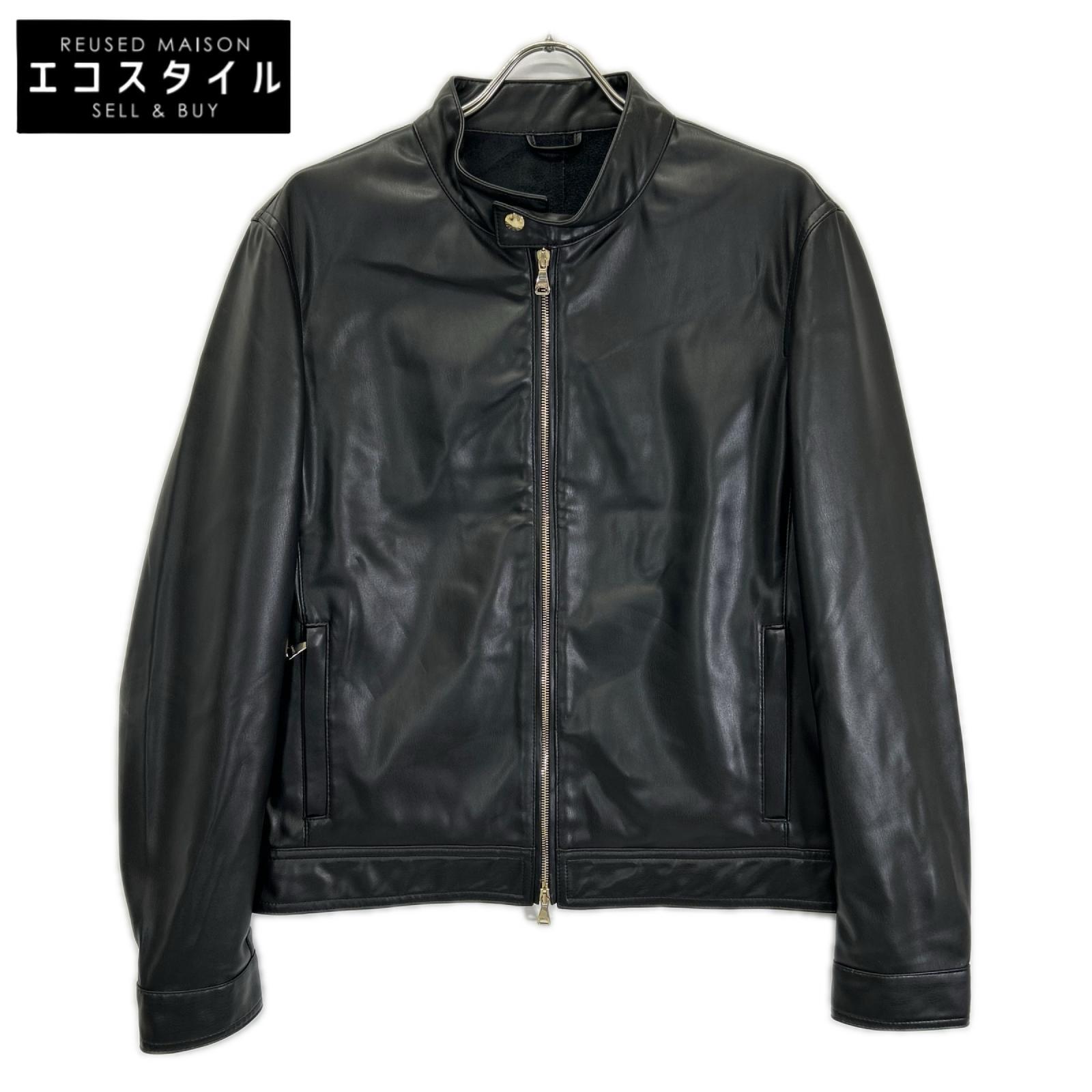 EMMETI エンメティー 【BR別注】ブラック TECH02 JURI ウォッシャブルテックレザー ゴールド金具 シングルライダース ジャケット ジャケット