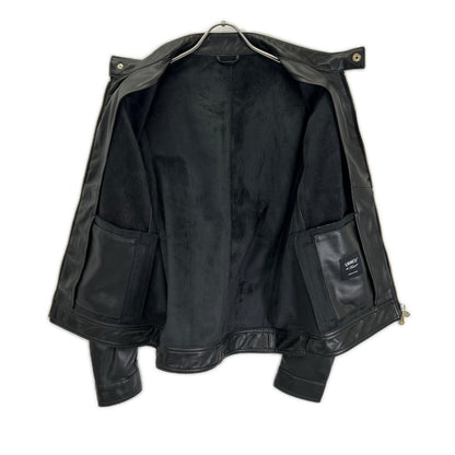 EMMETI エンメティー 【BR別注】ブラック TECH02 JURI ウォッシャブルテックレザー ゴールド金具 シングルライダース ジャケット ジャケット