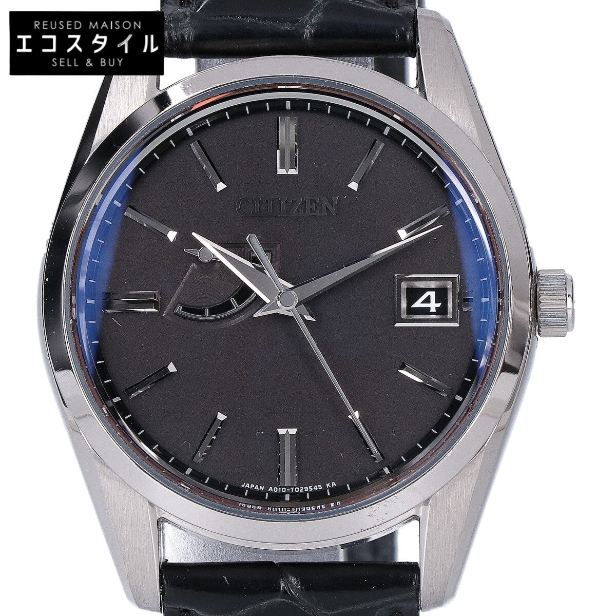 CITIZEN シチズン AQ1010-03E The CITIZEN/ザ・シチズン 黒文字盤 クロコレザーベルト エコドライブ ソーラー 腕時計