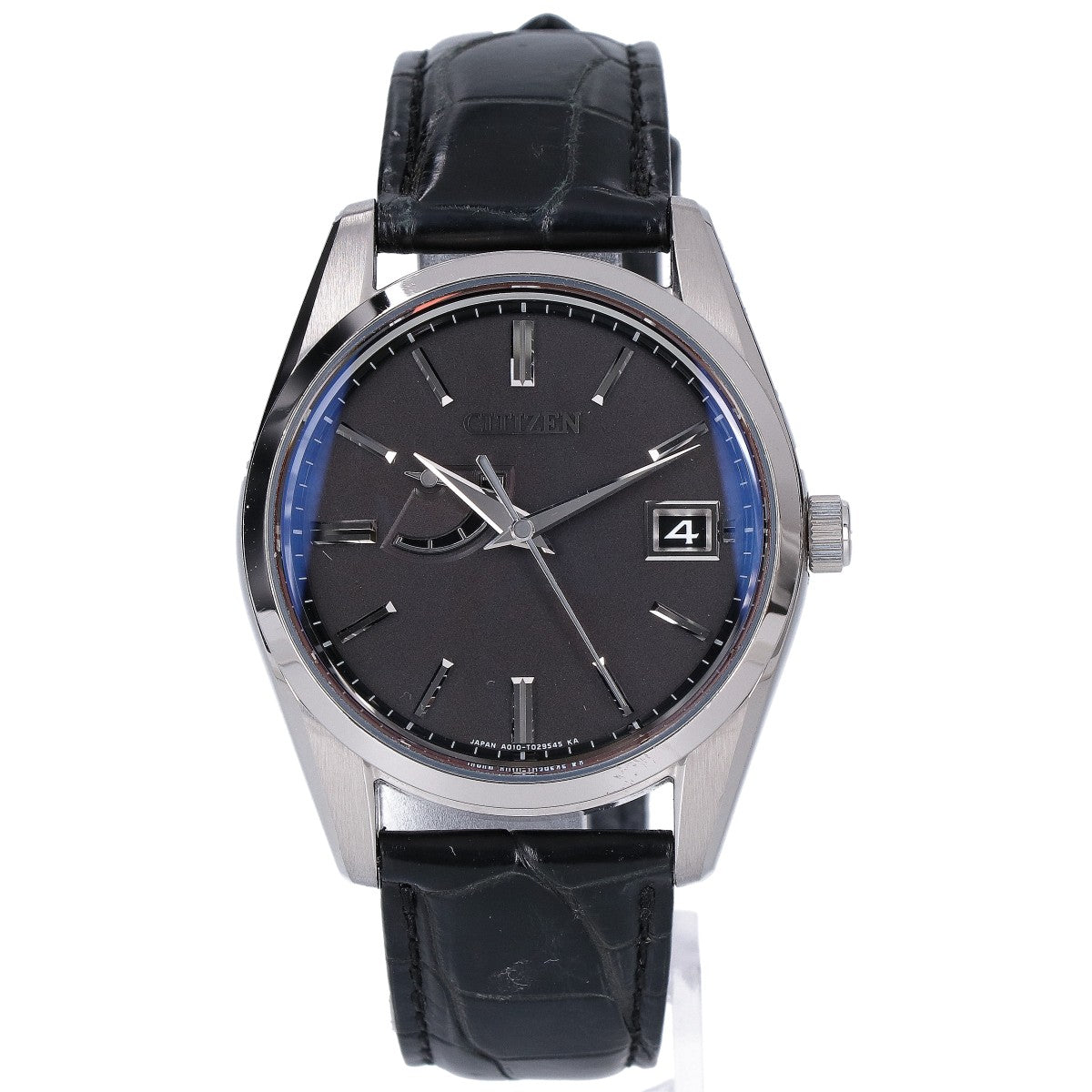 CITIZEN シチズン AQ1010-03E The CITIZEN/ザ・シチズン 黒文字盤 クロコレザーベルト エコドライブ ソーラー 腕時計
