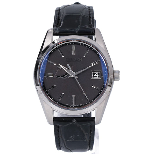 CITIZEN シチズン AQ1010-03E The CITIZEN/ザ・シチズン 黒文字盤 クロコレザーベルト エコドライブ ソーラー 腕時計