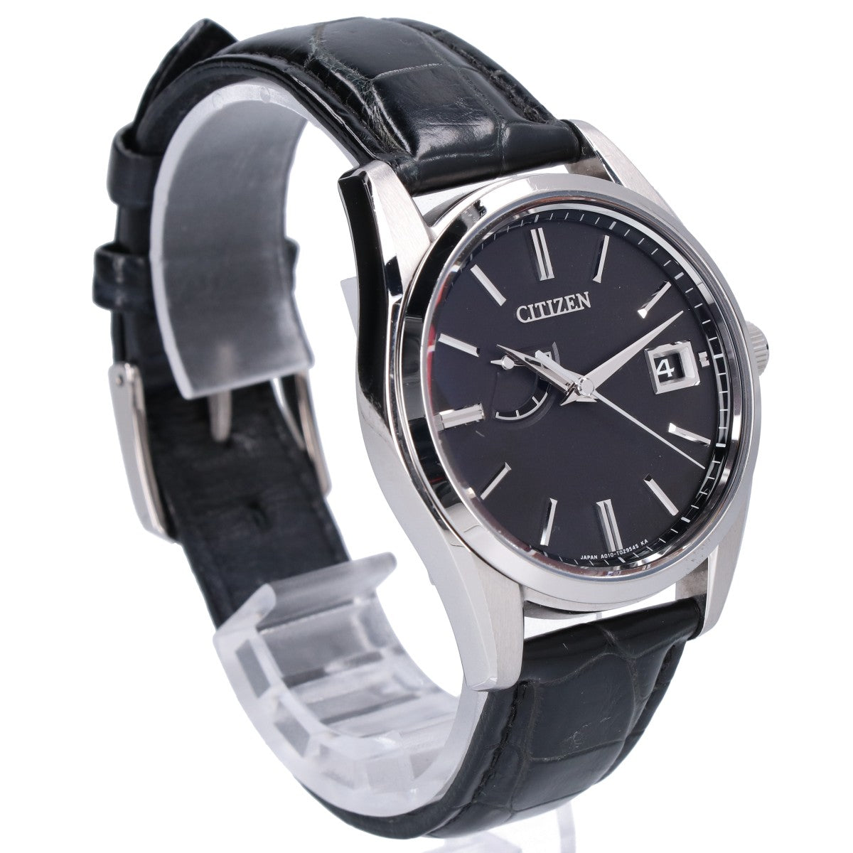 CITIZEN シチズン AQ1010-03E The CITIZEN/ザ・シチズン 黒文字盤 クロコレザーベルト エコドライブ ソーラー 腕時計