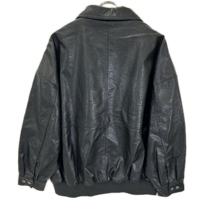 CLEL クレイル ブラック ヴィンテージ加工 フルジップ ブルゾン ジャケット