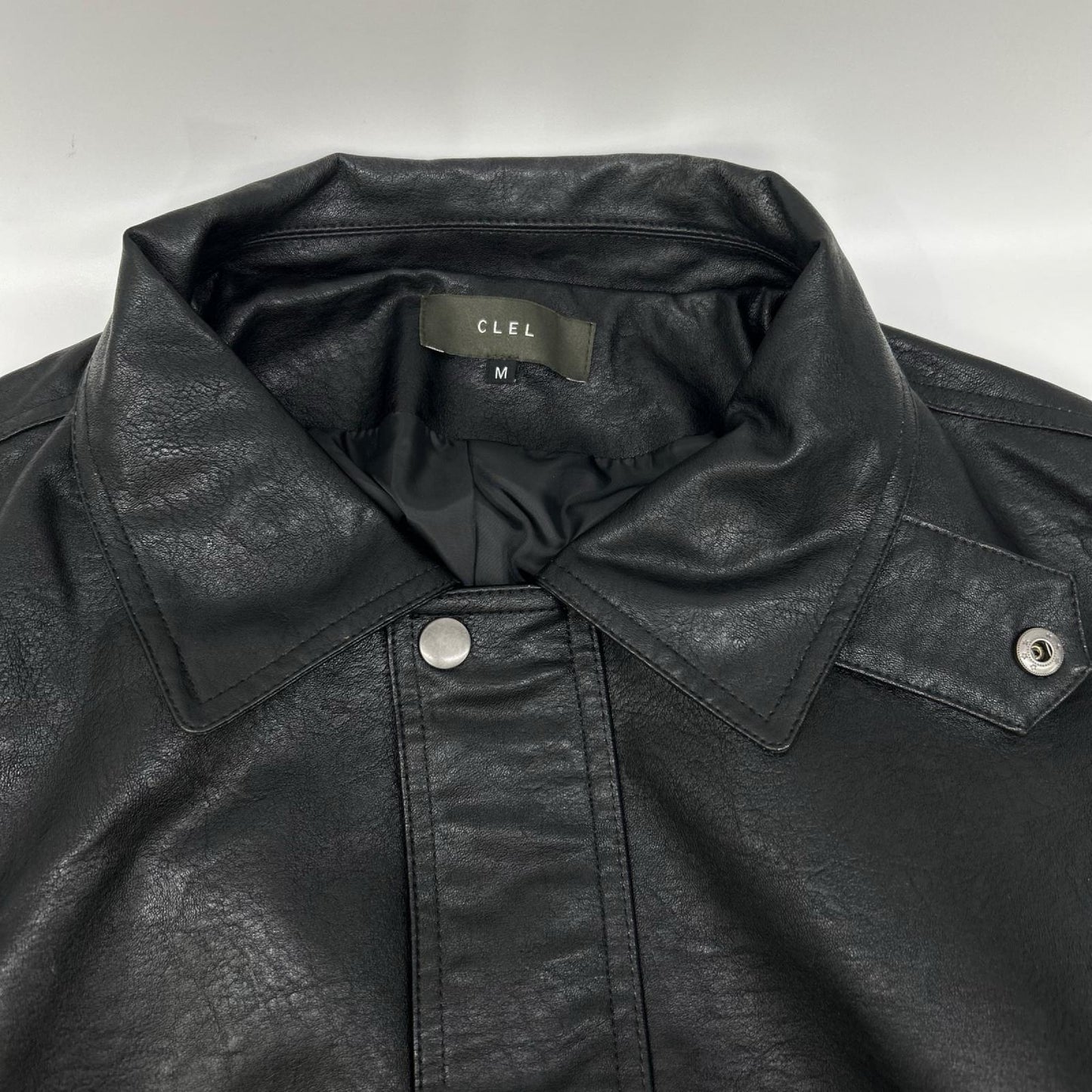 CLEL クレイル ブラック ヴィンテージ加工 フルジップ ブルゾン ジャケット