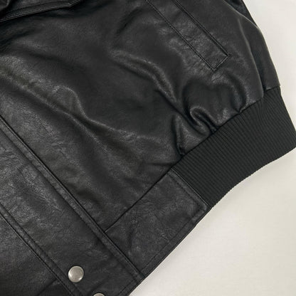 CLEL クレイル ブラック ヴィンテージ加工 フルジップ ブルゾン ジャケット