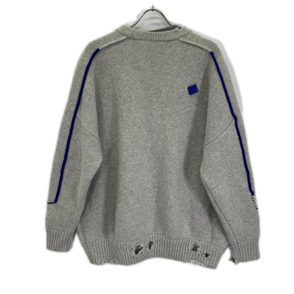 ZARA ザラ 【×Adererror】グレー ウール フロントロゴ オーバーサイズ ニット トップス